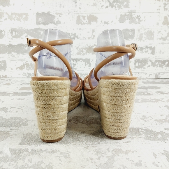 New Bp Cohan Espandrille Platform Wedge Sandal In Tan Mocha M279 - Picture 6 of 12